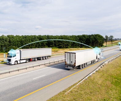 Vehicle to vehicle communication. Data exchange between trucks o